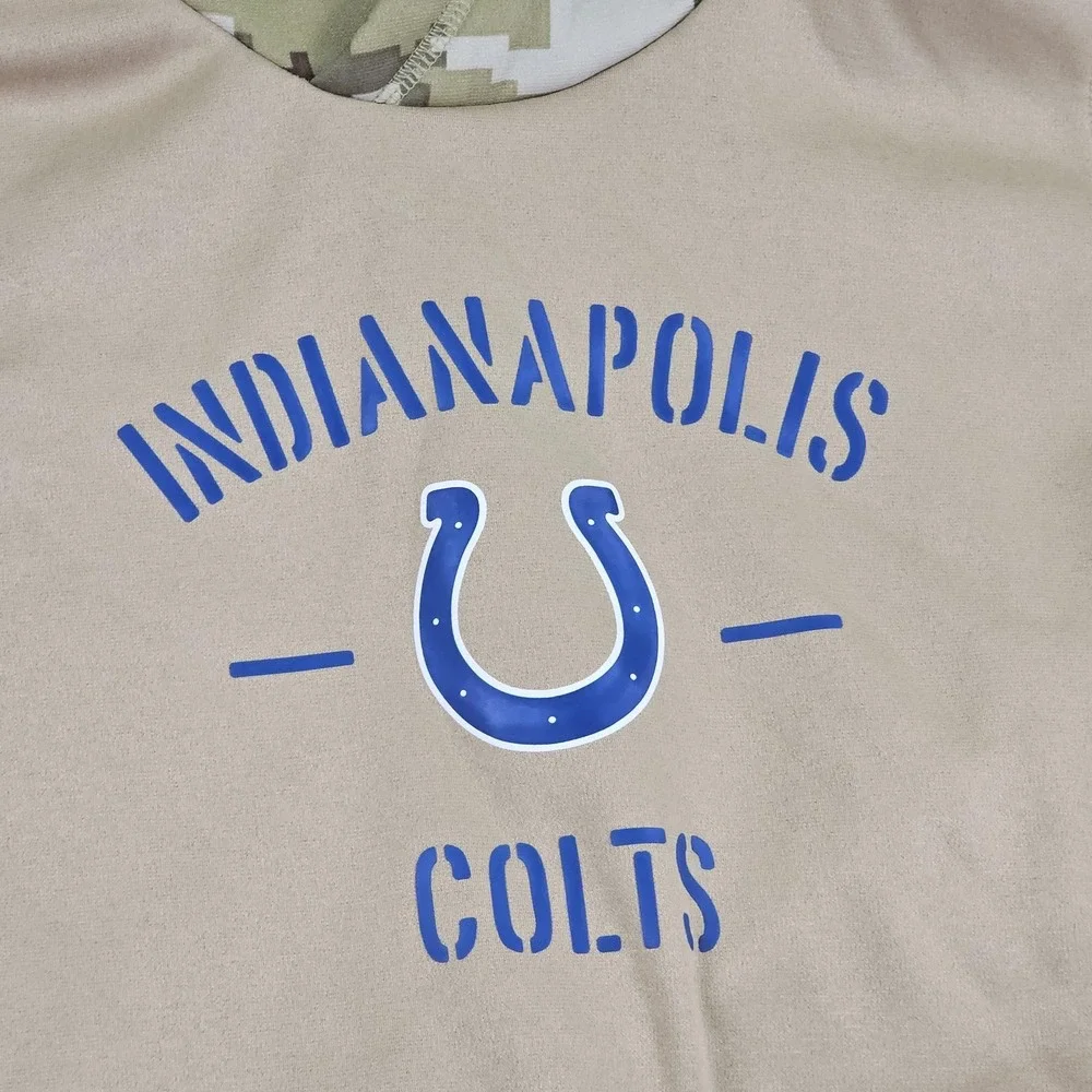 Indianapolis Colts Hoodie Sweatshirt Mens Large Beige NFL Football Nike‎ Dri-FIT